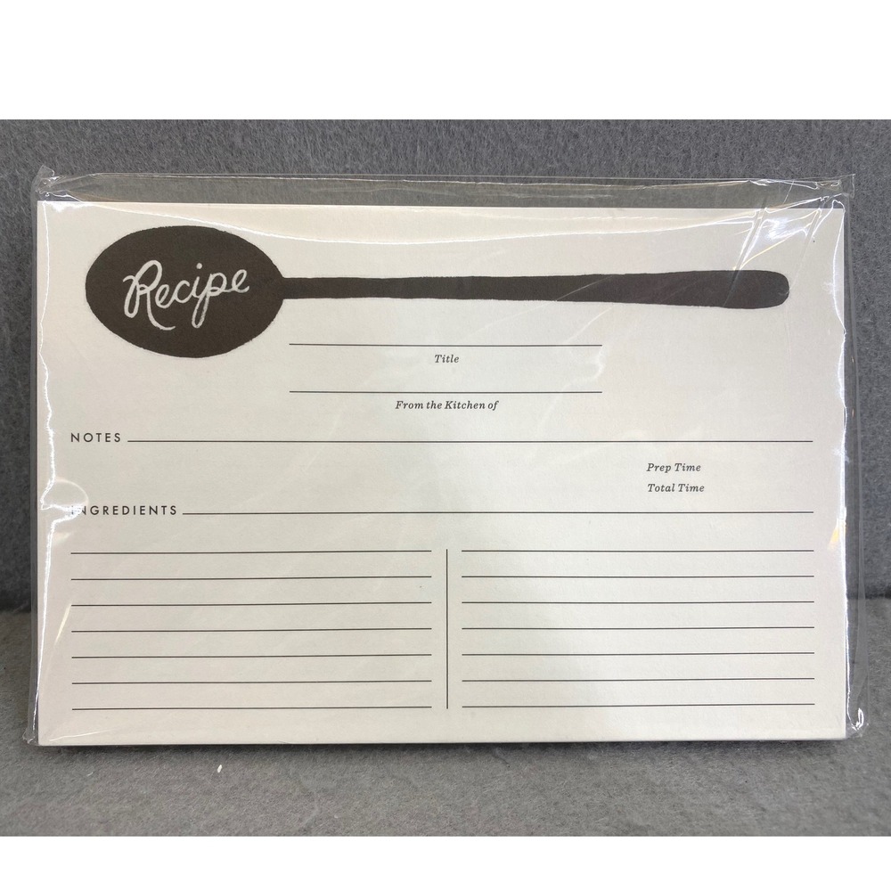 Rifle Paper Co. 4 x 6 Recipe Cards Spoon Graphic Ruled Double Sided Kitchen